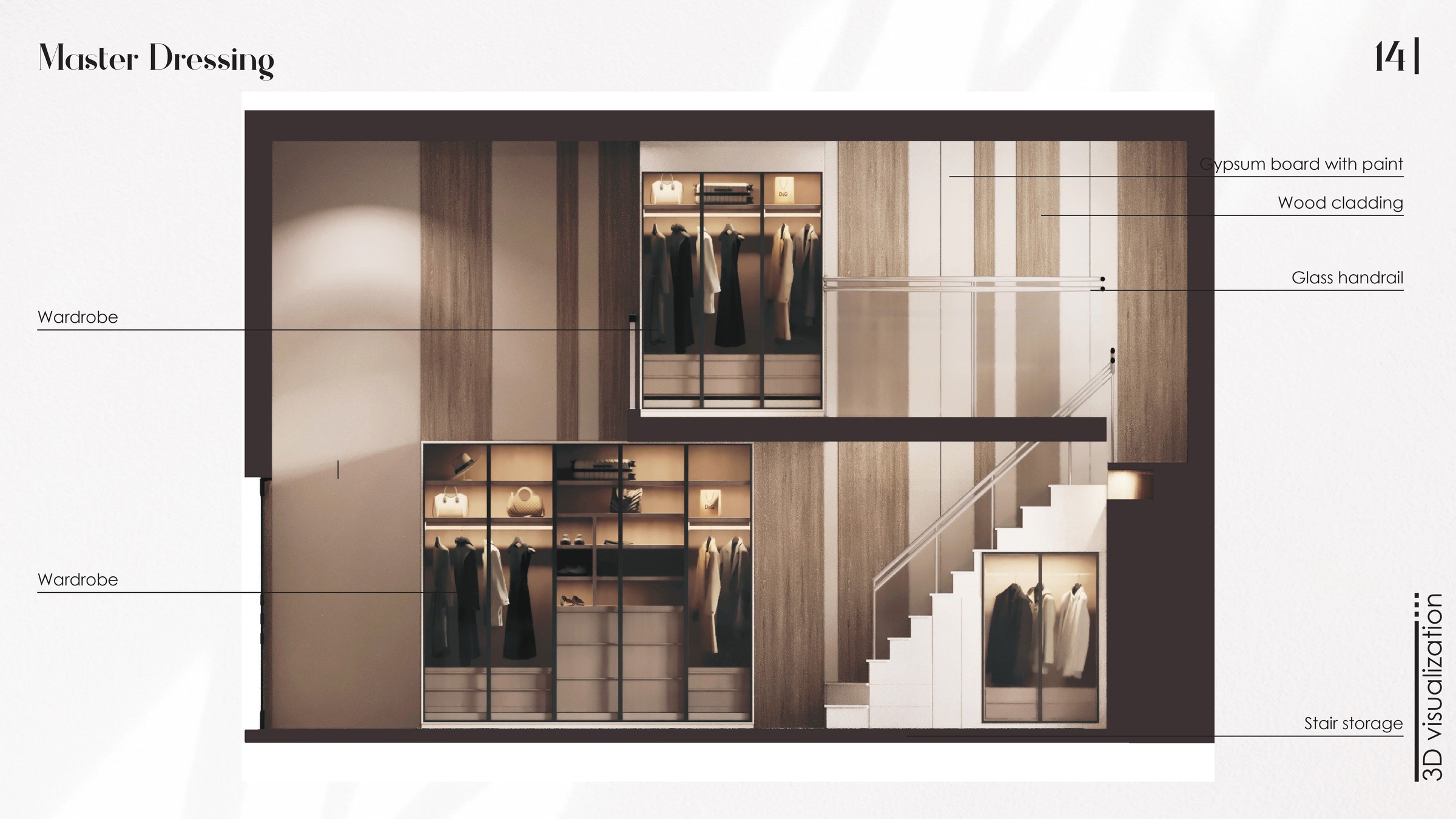 Abdullah Alwi villa — Master Dressing, 3D visualization
