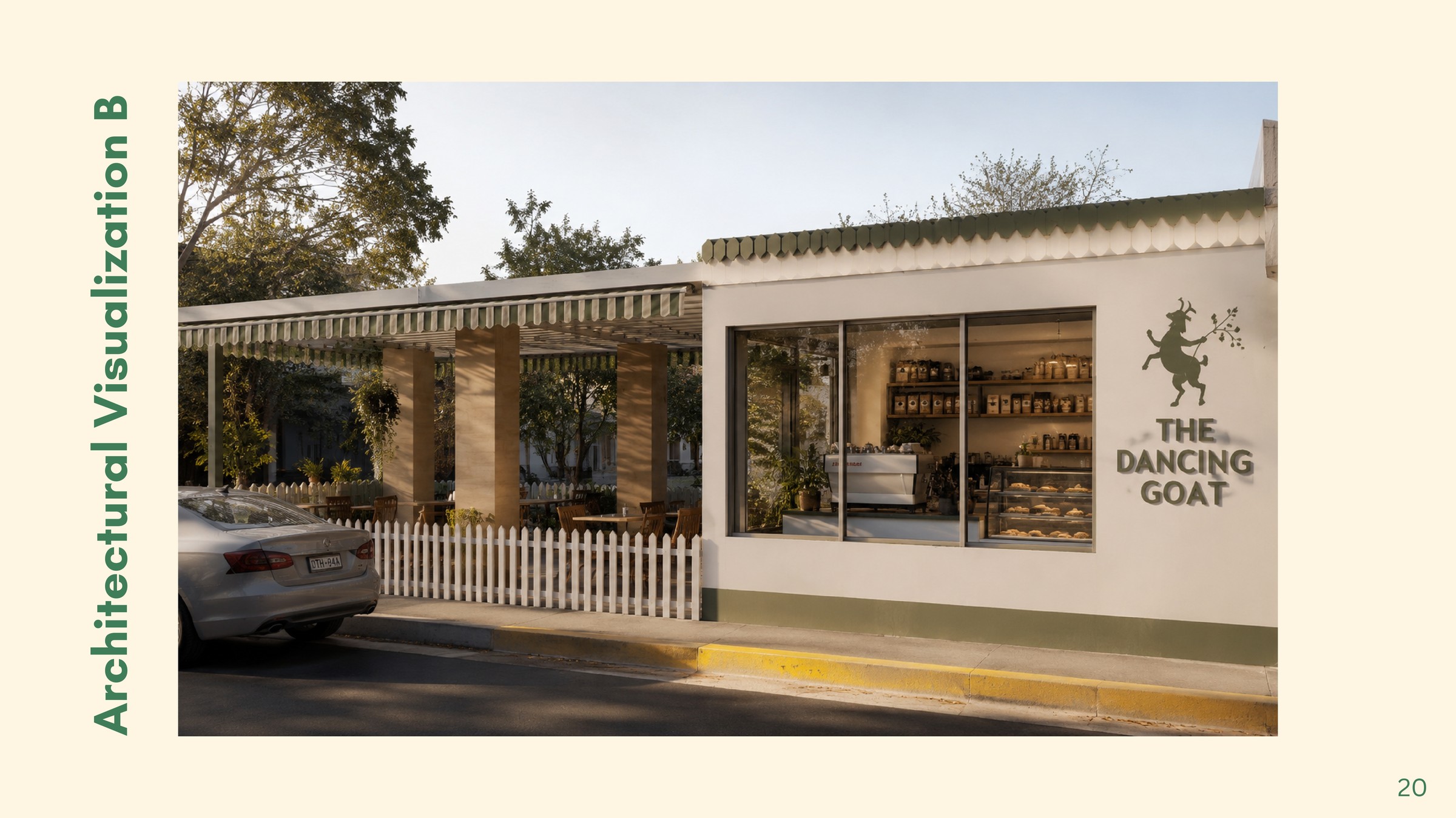 The Dancing Goat — architectural visualization, alternate exterior concept